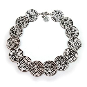 Dimpled Circle Link Zinc Necklace by Seraglio